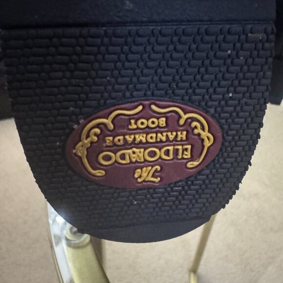 EL Dorado Handmade Vanquished Calf Boots Square Toe Sz 11 1/2 EW Black Leather - Picture 5 of 11